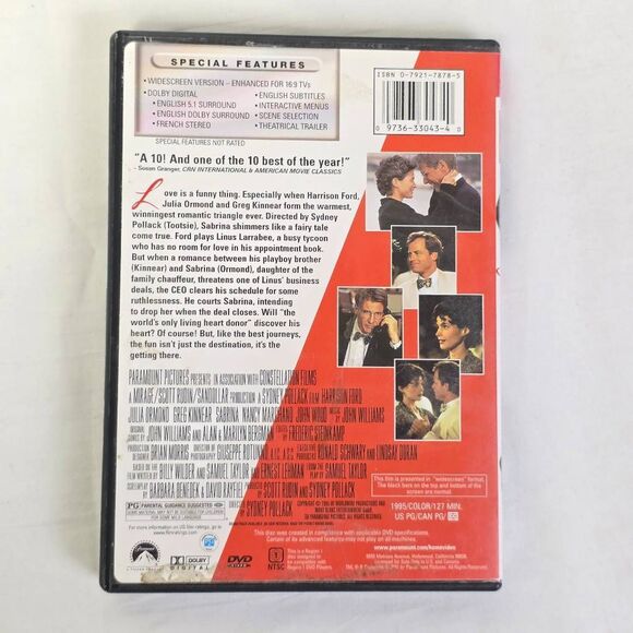 Sabrina DVD Harrison Ford Julia Ormond Greg Kinnear - Picture 3 of 3
